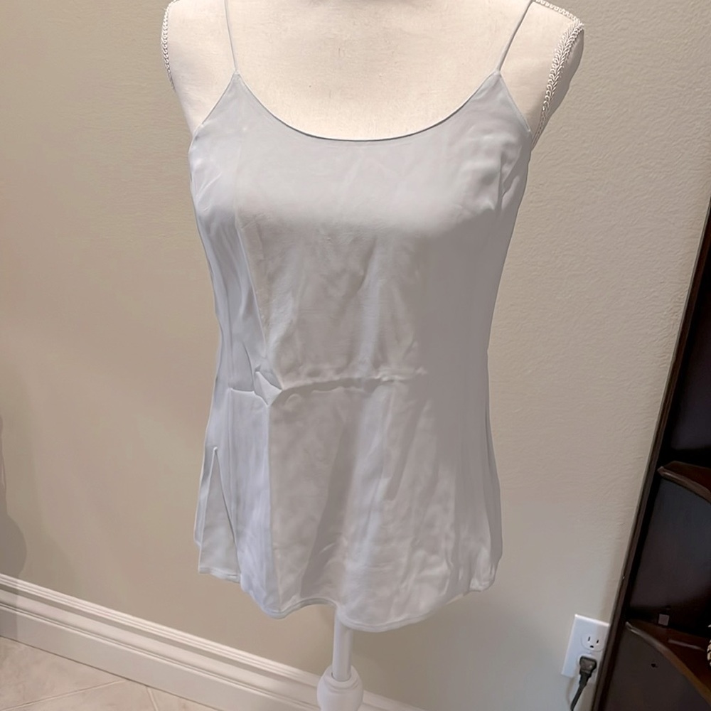 Silk camisole size 6 pale aqua spaghetti straps NWT